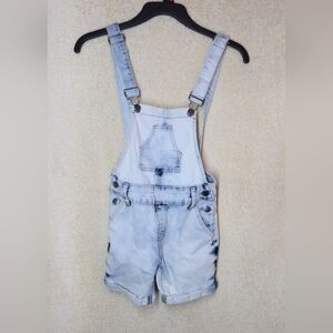 VIP Jeans Girl's Bleached Jean Shorts Overalls Vintage Size 12